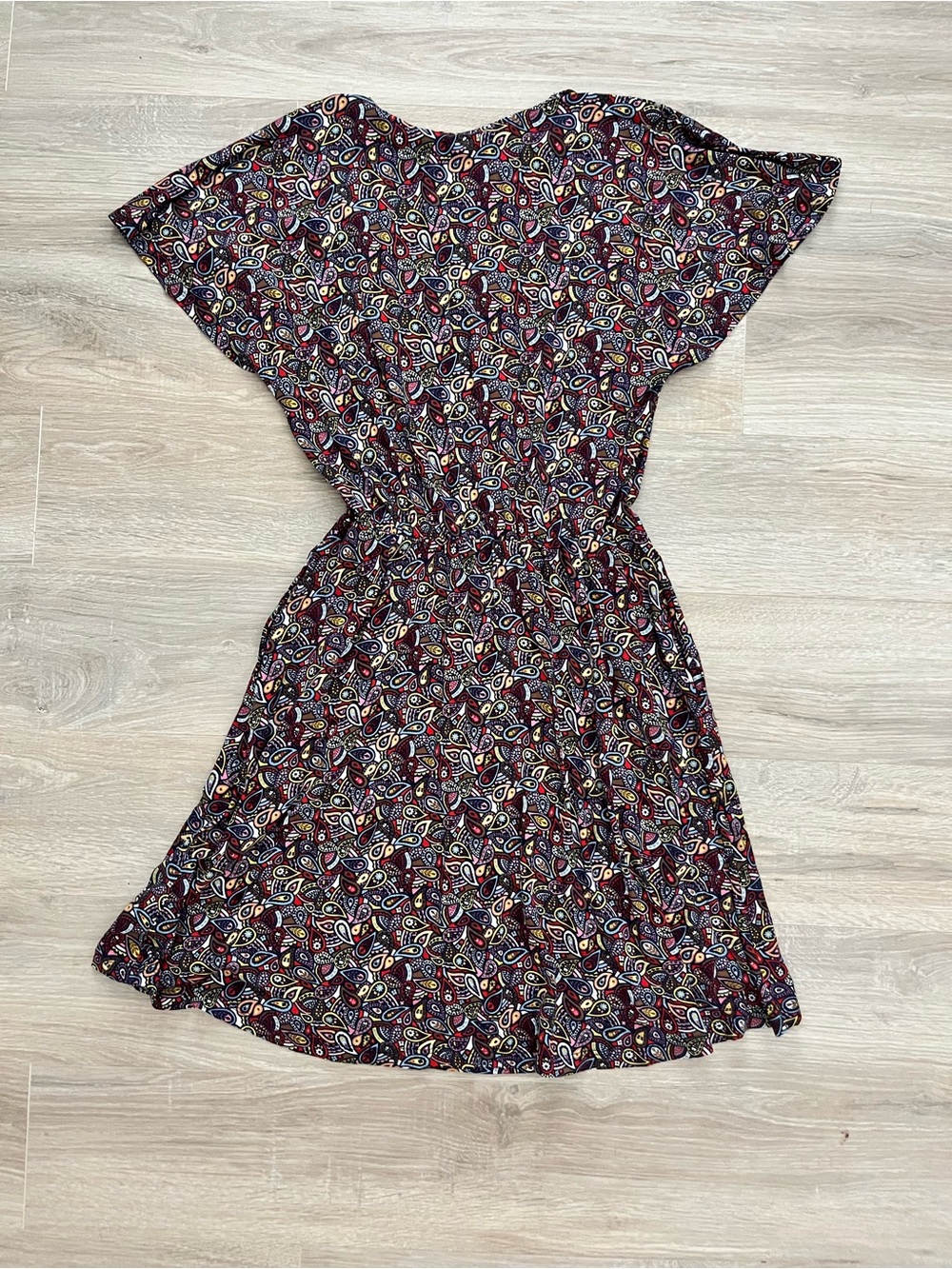 Boden Women’s Mulitcolor Paisley Pattern Short Sleeves Dress Elastic Waist 6 - Picture 6 of 6